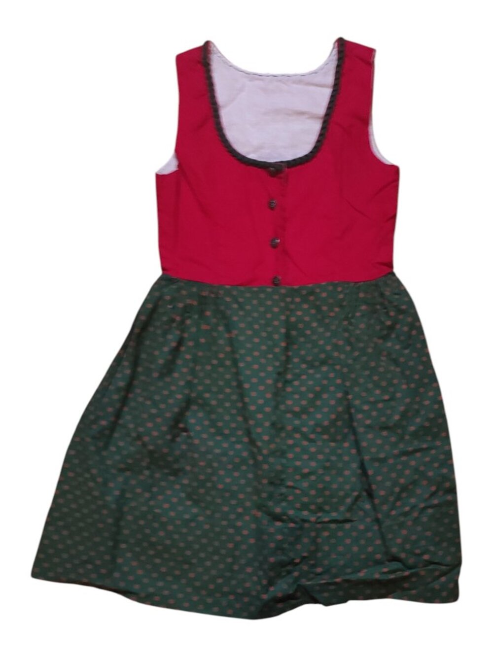 Homemade/Handmade Dirndl Red and Green Size Small
